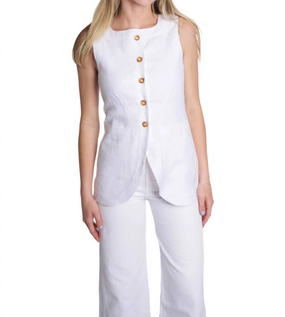 NEW POSSE emma rounded hem vest in ivory